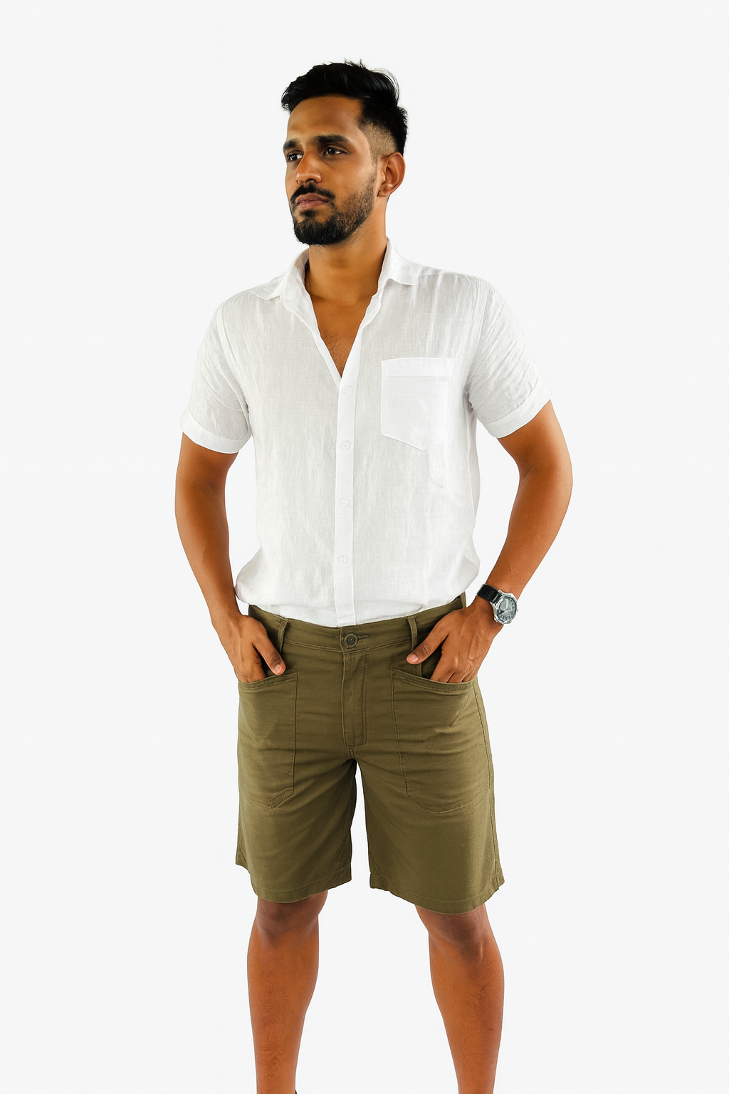 Men's Casual Short- Olive – HashTag Clothing