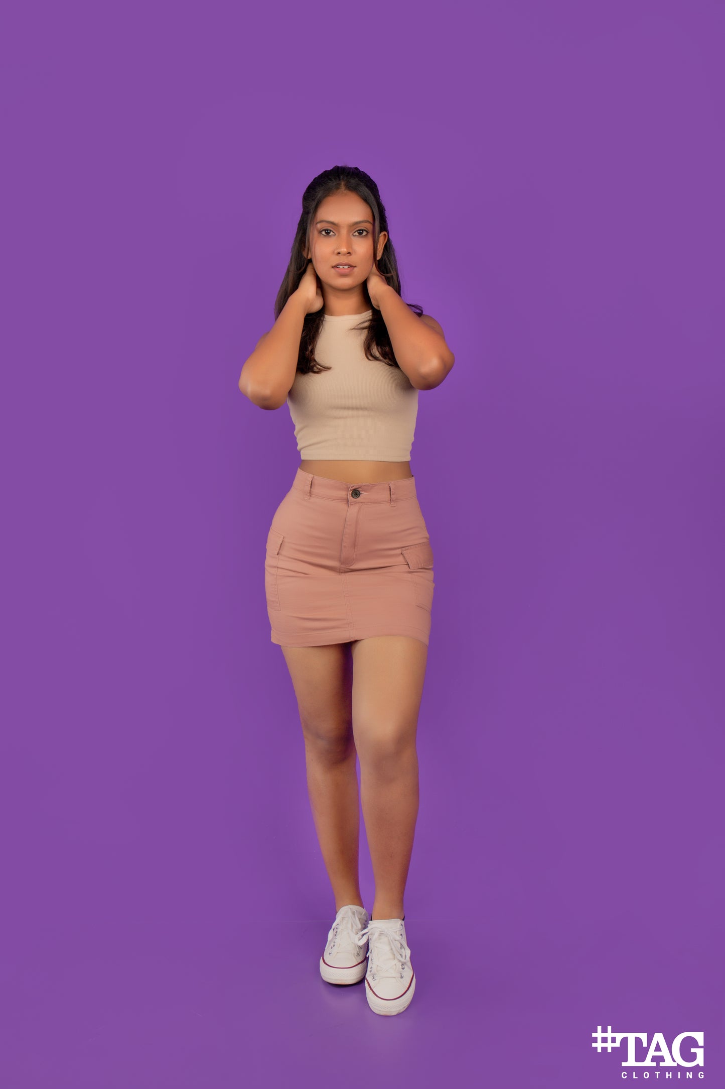 Ladies Mini cargo Skirt - Pink
