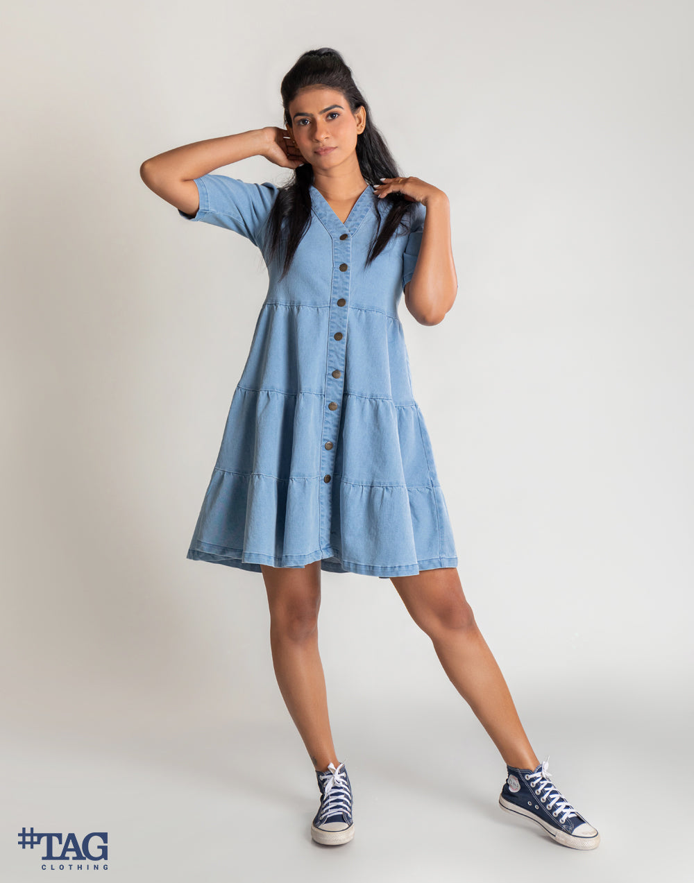 Lightweight denim dresses hotsell