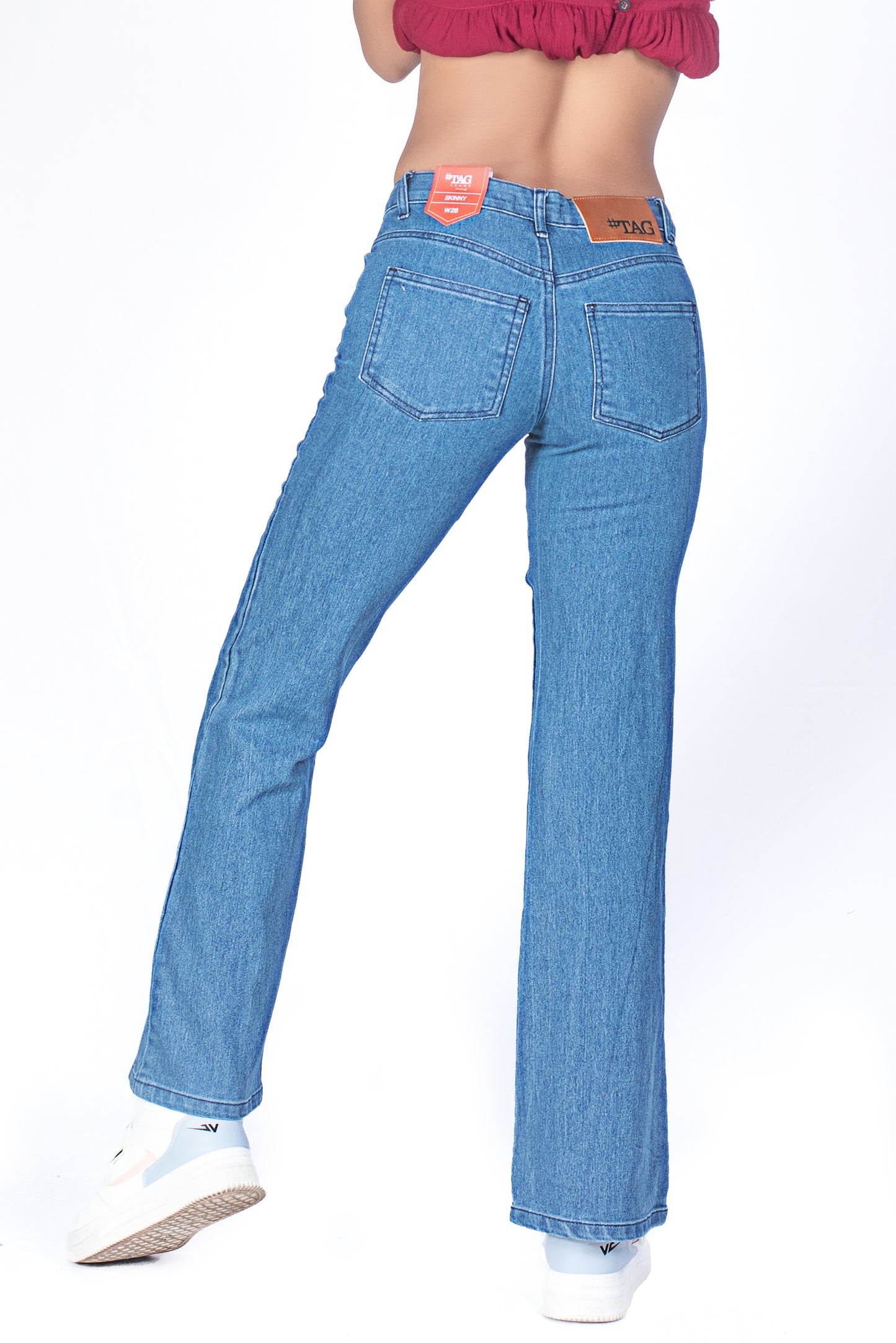 Ladies Flared Jeans - Light Blue Wash