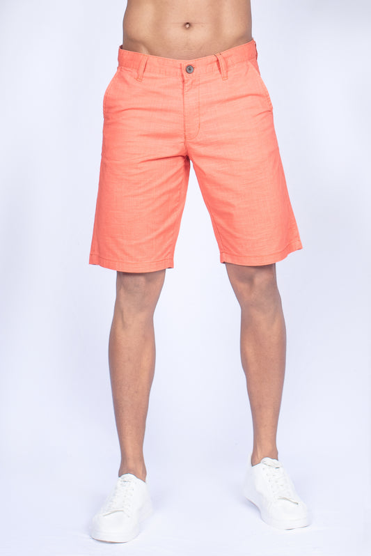 Men's Linen Short - Apricot Orange