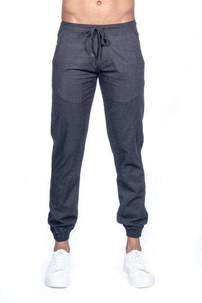 Men's Linen Jogger Pant - Black