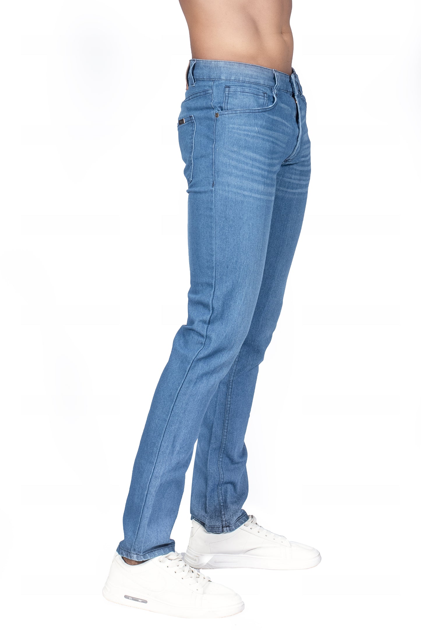 Men's Jeans - Mid Blue Wash with Whiskers