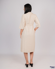 Jenna Linen Dress - Beige