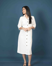 Jenna Linen Dress - Off-White