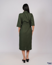 Jenna Linen Dress - Green