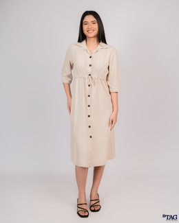 Jenna Linen Dress - Beige
