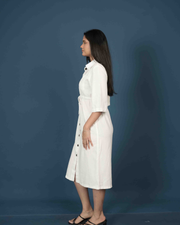 Jenna Linen Dress - Off-White