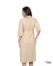 Jenna Linen Dress - Dotted Brown