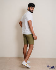 Men's linen Short - Dark Olive