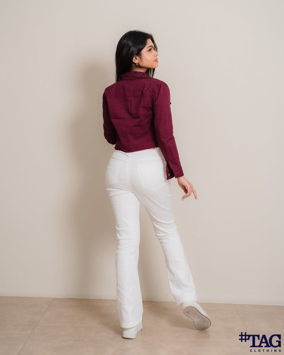 Ladies Twill Jacket -Maroon – HashTag Clothing