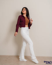 Ladies Twill Jacket -Maroon