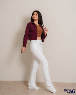 Ladies Twill Jacket -Maroon