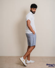 Chambray Linen Short- Light Blue