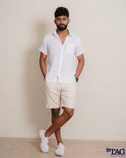Chambray linen Short - Tan