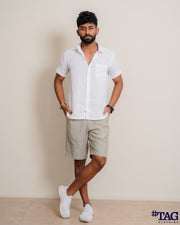 chambray linen Short - Sand Beige