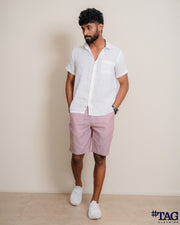 Chambray linen Short - Pink