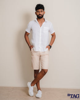Pull Linen Short - Brownish Tan