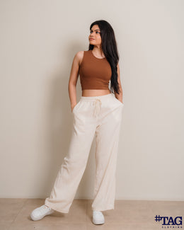 Regular linen Pant - Light tan