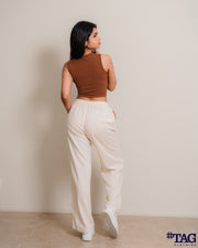Regular linen Pant - Light tan