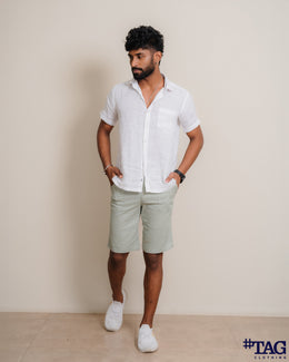 pull linen Short- light khaki