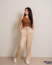 Regular Linen Pant - Beige