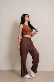 Ladies Linen Pant - Brown