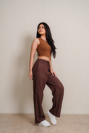 Ladies Linen Pant - Brown