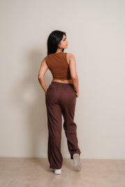 Ladies Linen Pant - Brown