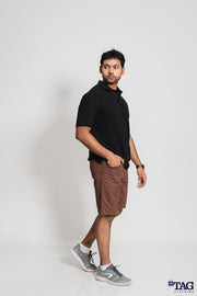 Men's Fishing Zipper Pocket Short- Dark Brown