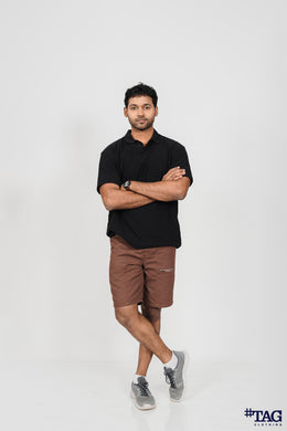 Men's Fishing Zipper Pocket Short- Dark Brown