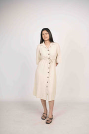 Jenna Linen Dress - Beige