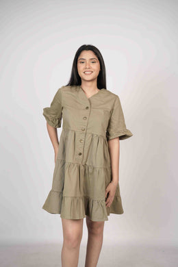 Adithi Dress - Khaki