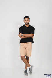 Men's Fishing Zipper Short- Beige