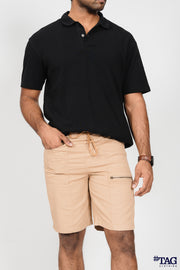 Men's Fishing Zipper Short- Beige