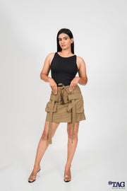Vintage Mini Cargo Skirt- Brown