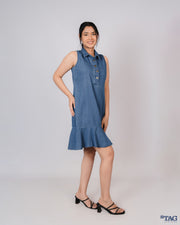 Frill Bottom Dress - Light Blue