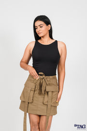 Vintage Mini Cargo Skirt- Brown