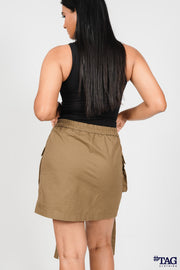 Vintage Mini Cargo Skirt- Brown