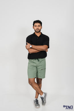 Men's Fishing Zipper pocket  Short- Green