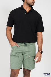 Men's Fishing Zipper pocket  Short- Green