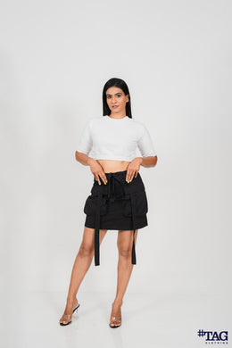 Vintage Mini Cargo Skirt- Black