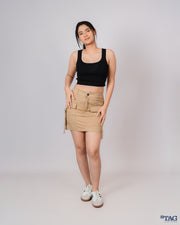 Amazon Mini Cargo Skirt - Beige