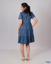 3 Tiered Dress - Mid Blue
