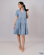 3 Tiered Dress - Light Blue