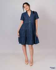 3 Tiered Dress - Dark Blue