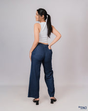 Drawsting Chambray Pant - Dark Blue