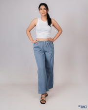 Drawsting Chambray Pant - Light Blue