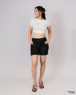 Elisa Linen Ladies Short - Black