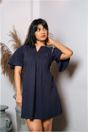 Short Twill Dress – Navy